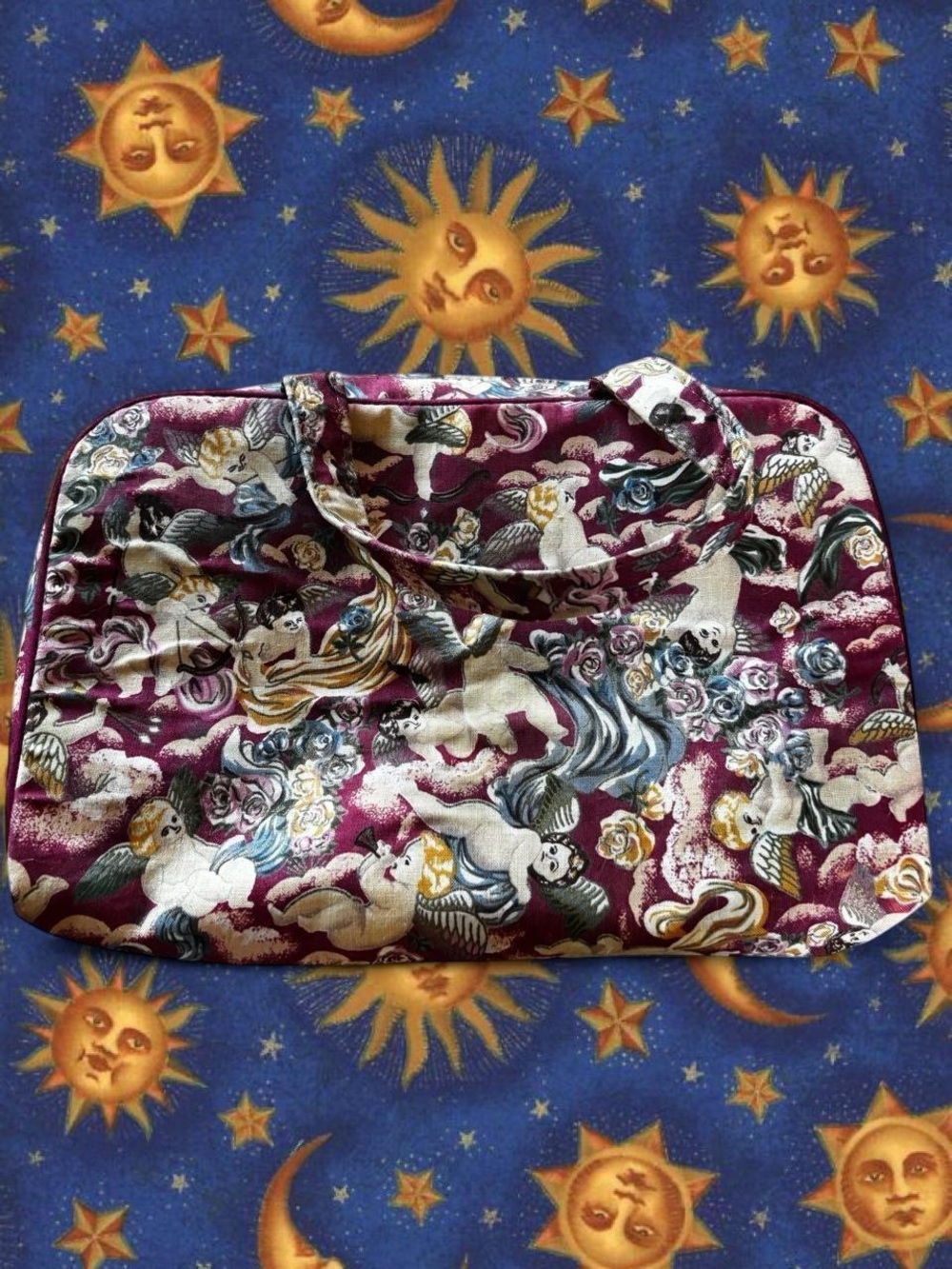 Celestial cherub vintage makeup bag